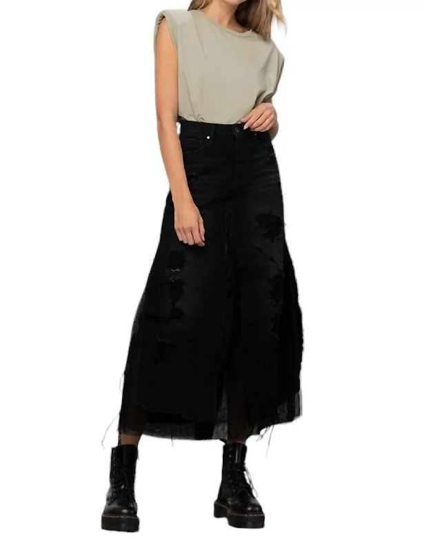 Sha Denim Skirt In Black